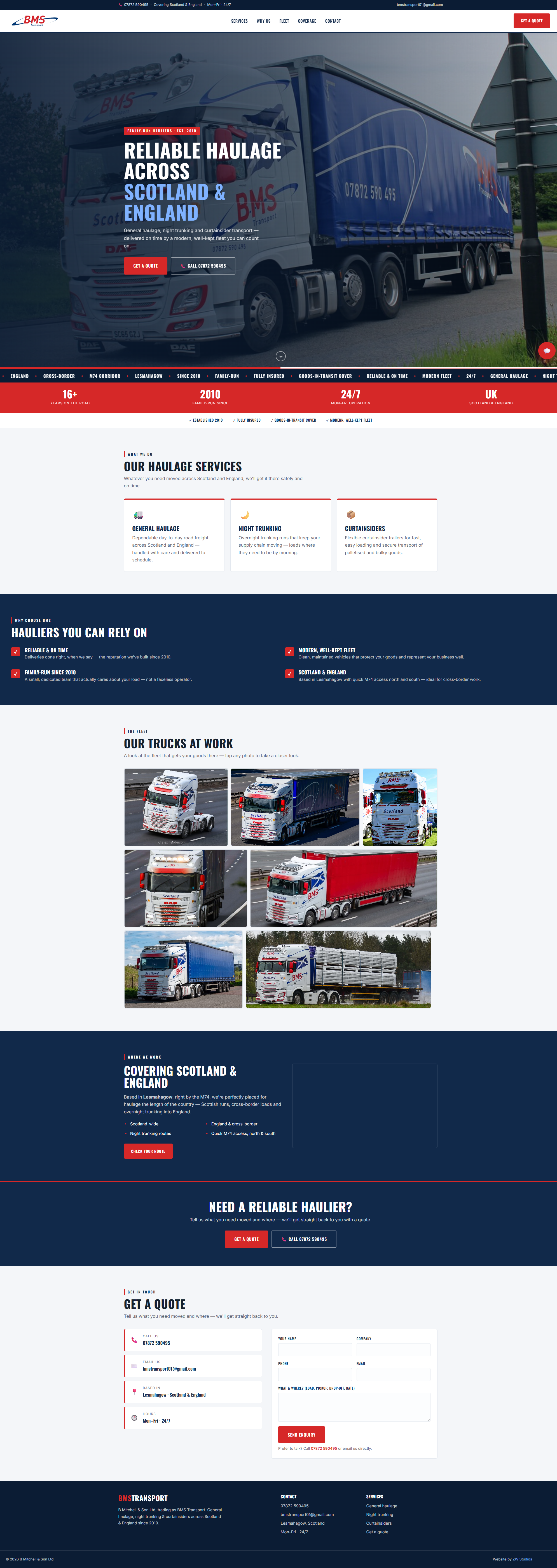 BMS Transport website
